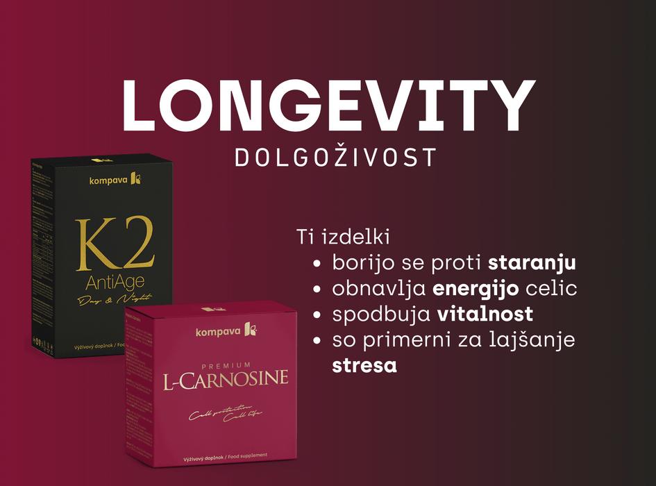 Longevity - dlhovekosť K2 a L-carnosine-alt
