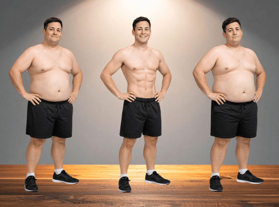 muž jojo efekt, pred, po, po jojo efekte-alt