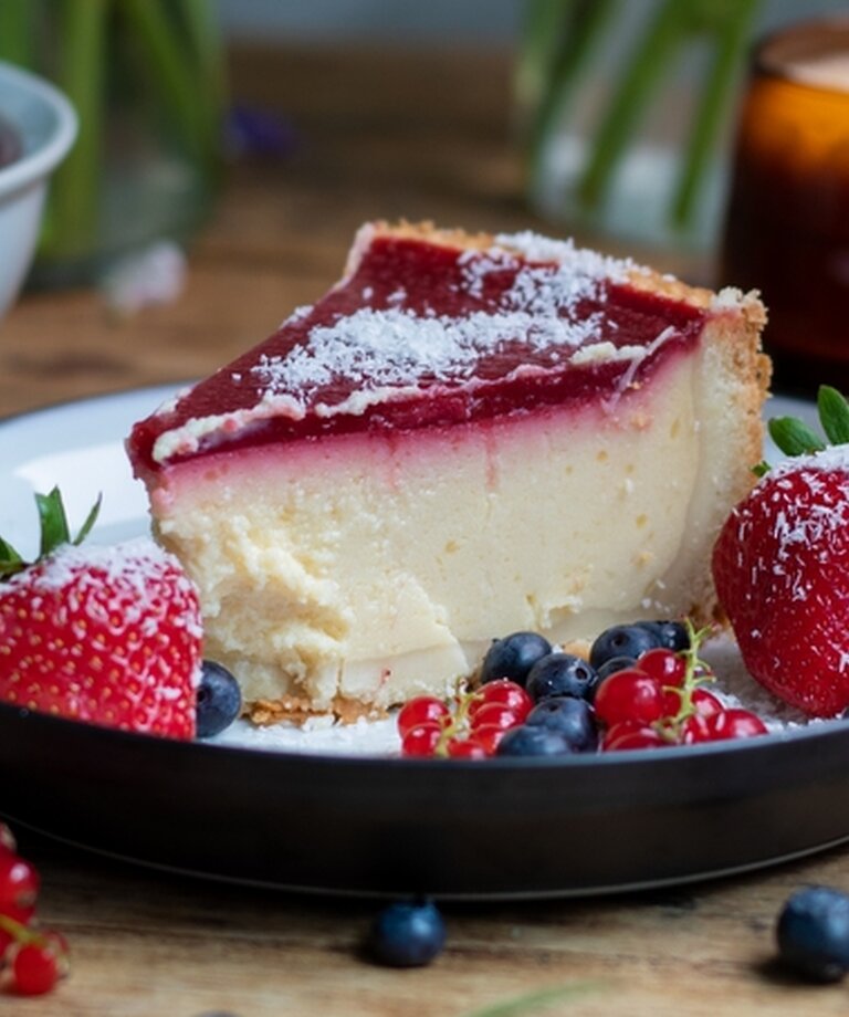 Božično pecivo - Skutina torta s sadjem