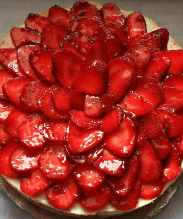 Nepečený jahodový cheesecake
