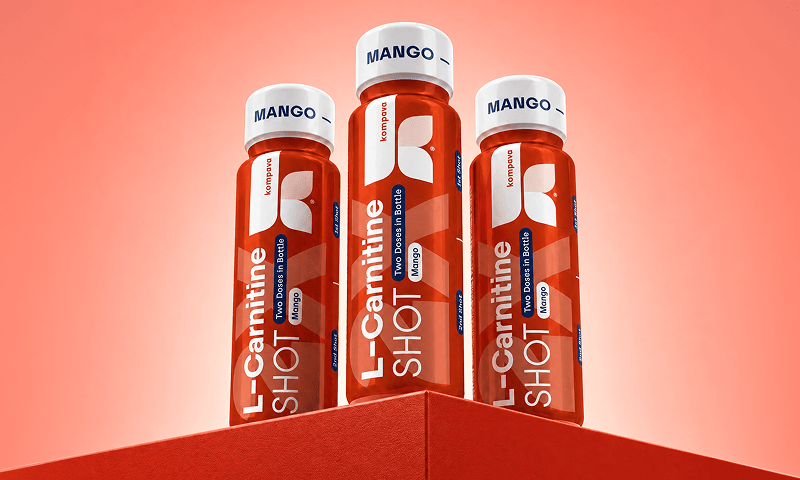 L-Carnitine Shot Mango 60 ml prakticke balenie pre doplnenie energie a aktivny zivotny styl KOMPAVA
