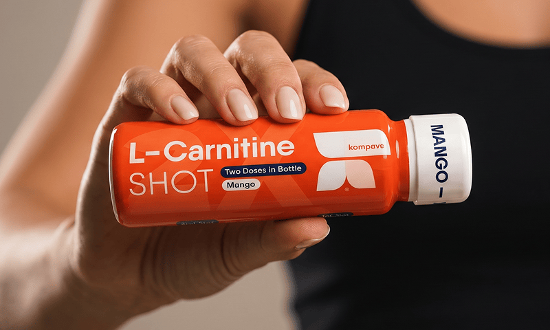 L-Carnitine Shot Mango 60 ml pre vyuzitie energie z tukov a metabolicku podporu pri aktivnom dni KOMPAVA