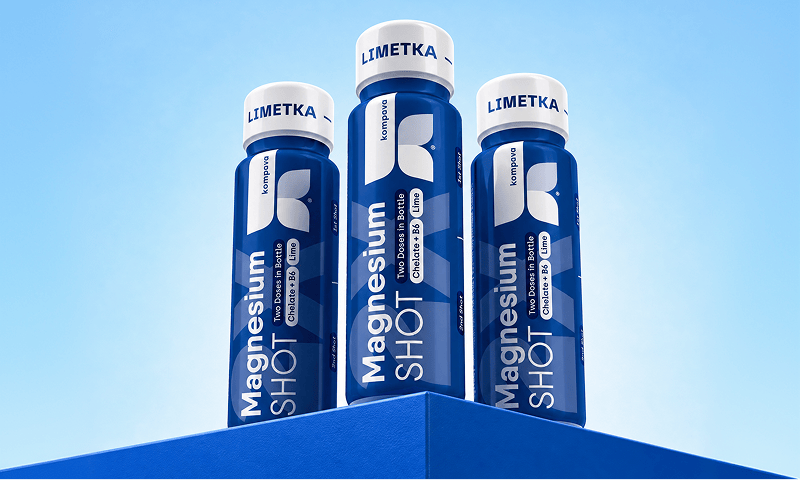 Magnesium SHOT 60 ml Limetka – doplnenie horcika s vitaminom B6 pre energiu a vitalitu KOMPAVA