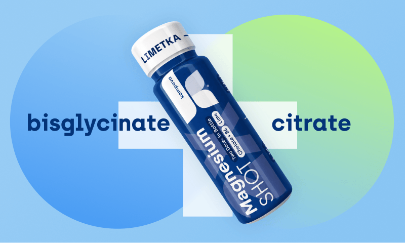 Magnesium SHOT 60 ml Limetka obsahuje bisglycinat a citrat horcika pre efektivne doplnenie horcika KOMPAVA