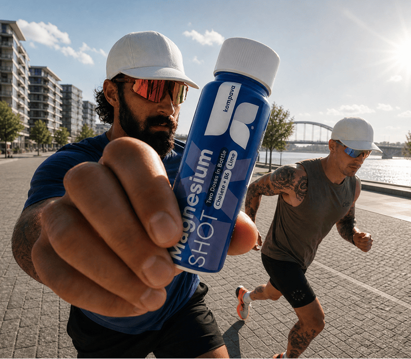 Magnesium SHOT 60 ml Limetka – doplnenie horcika a vitaminu B6 pre energiu pri fyzickej aktivite KOMPAVA
