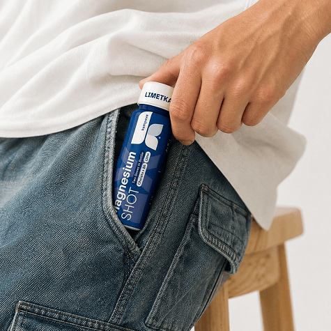 Magnesium SHOT 60 ml Limetka – prakticke balenie na rychle doplnenie horcika pocas dna KOMPAVA