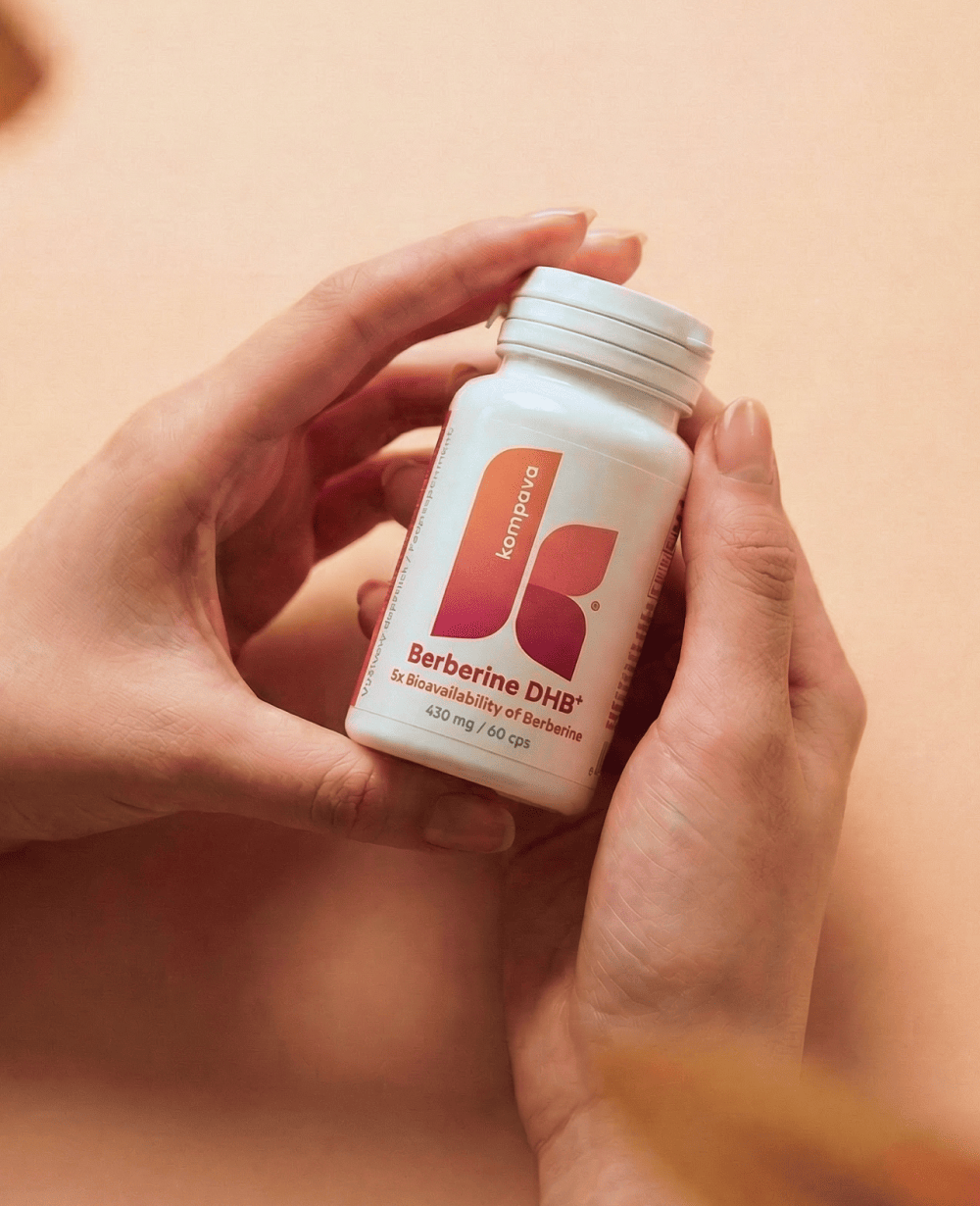 Berberine DHB+ z dihidroberberinom, kromom, L-teaninom in BioPerine® v eni rastlinski kapsuli – KOMPAVA