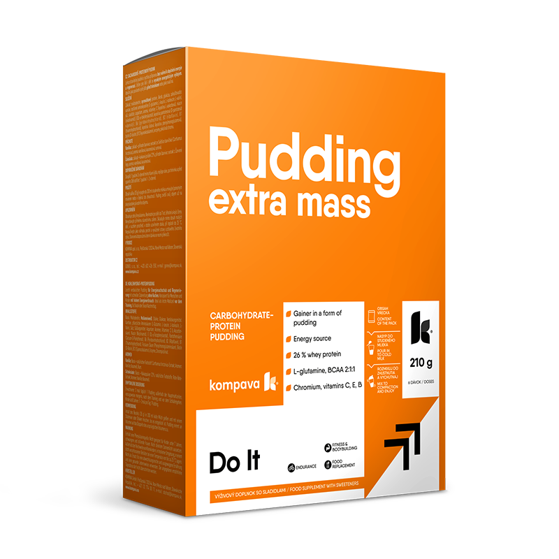 Kompava Extra Mass Puding karton 6 dávek, vanilka-čokoláda