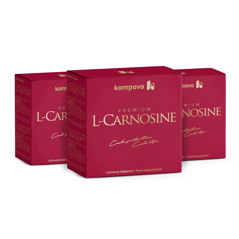 Levně Kompava 3-balení Premium L-Carnosine 375 mg/60 kps + dárek