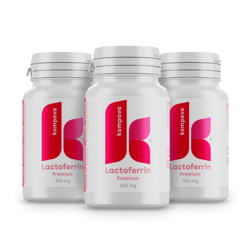 Levně Kompava 3-balení Premium Lactoferrin 350 mg/60 kps