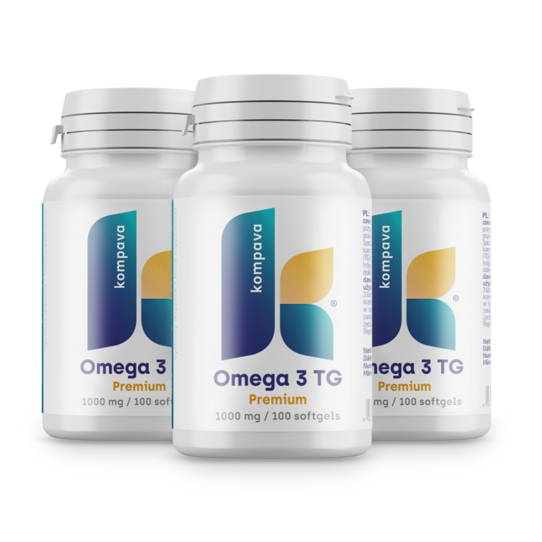 Levně Kompava 3-balení Omega 3 TG Premium 1000 mg/100 kps