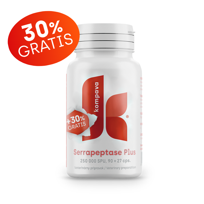 Kompava Serrapeptase Plus 250 000 SPU / 117kps (+30% grátis)