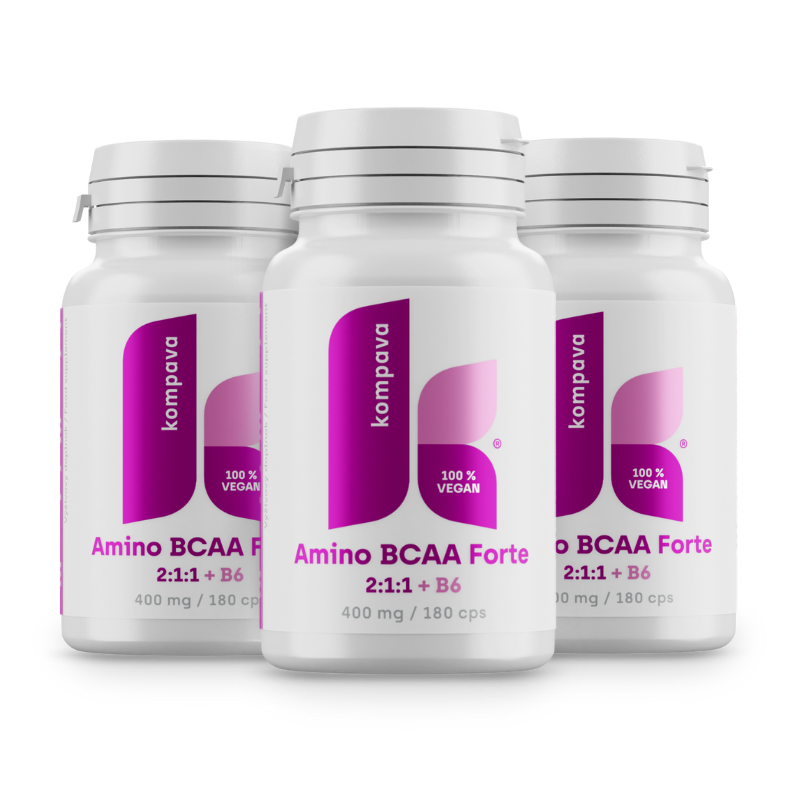 Levně Kompava 3-balení Amino BCAA Forte 2:1:1, 400 mg/200 kps
