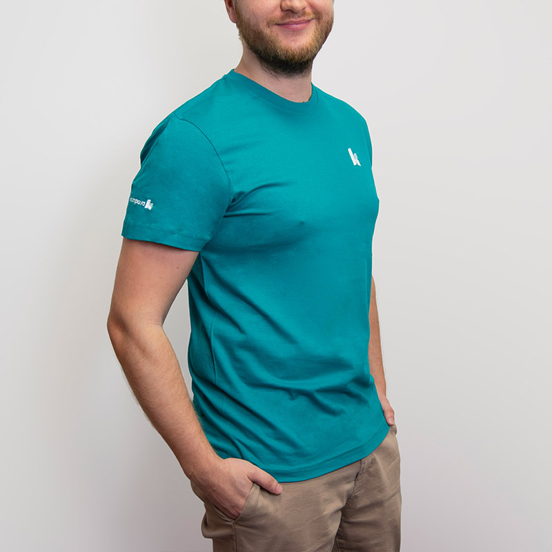 Levně Kompava Pánské smaragdově zelené tričko brand L
