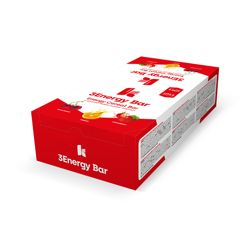 Kompava 3Energy Bar karton 32 ks, jahoda-jogurtová poleva