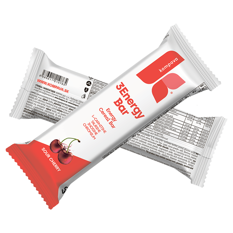 Kompava 3Energy Bar 1 ks, višeň-tmavá poleva