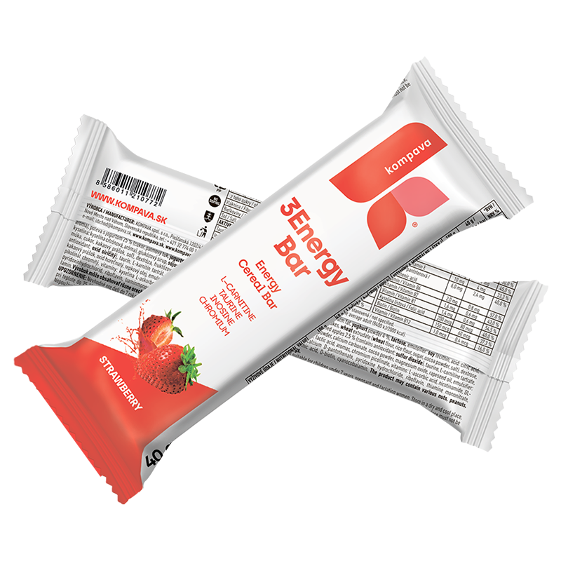 Kompava 3Energy Bar 1 ks, jahoda-jogurtová poleva