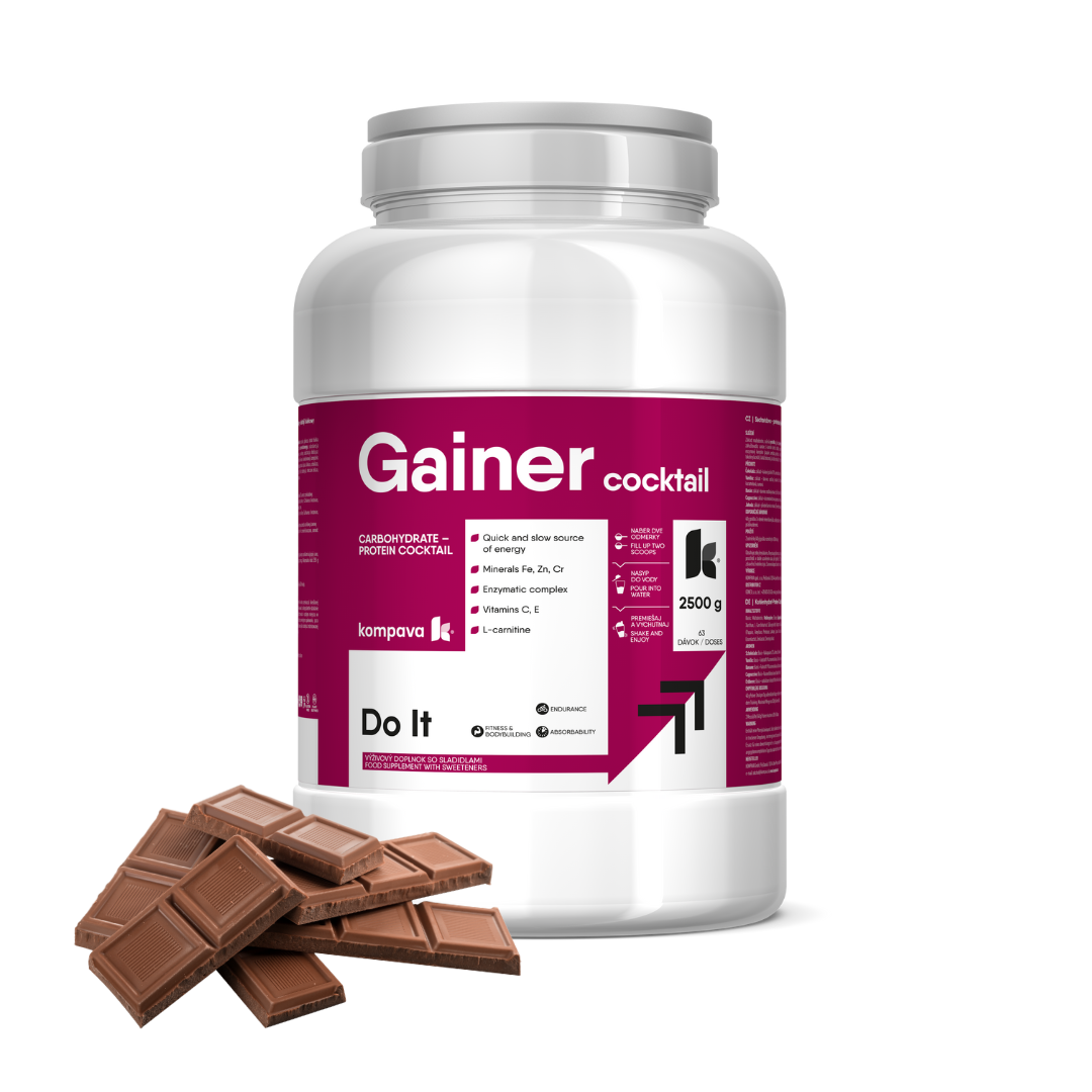 Kompava Gainer Koktail 2500 g/63 dávek, čokoláda