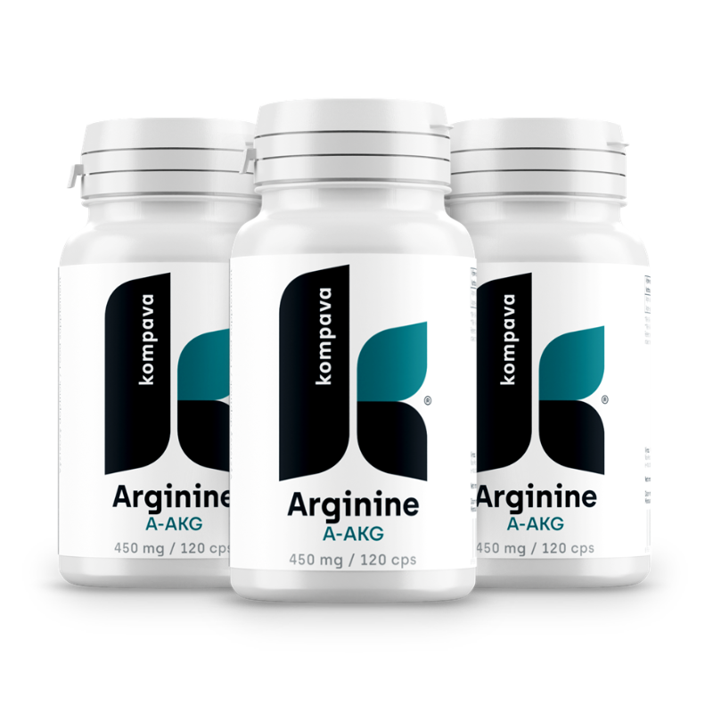 Levně Kompava 3-balení Arginín A-AKG, 450 mg/120 kps