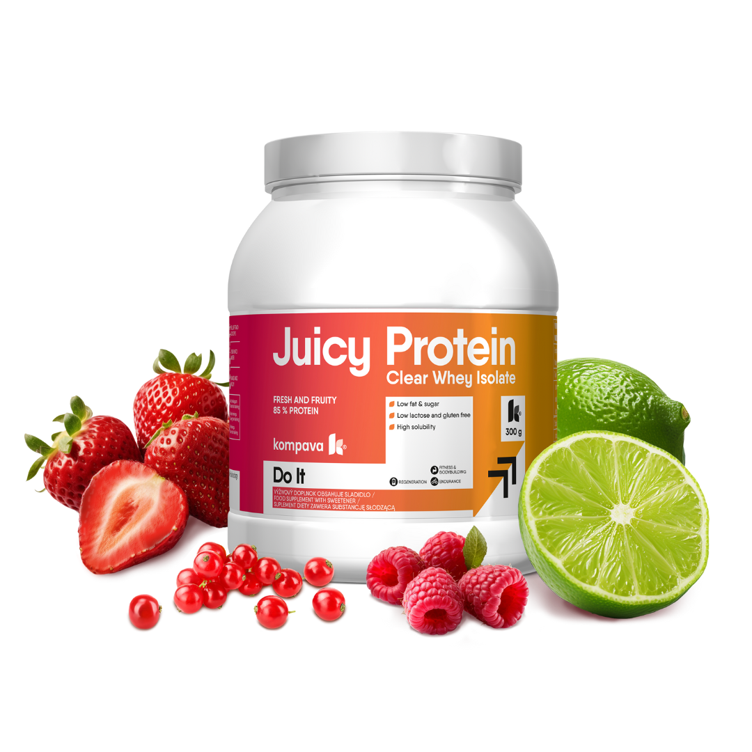 Kompava JUICY Protein,   Redberries-Lime  300g /12 dávek