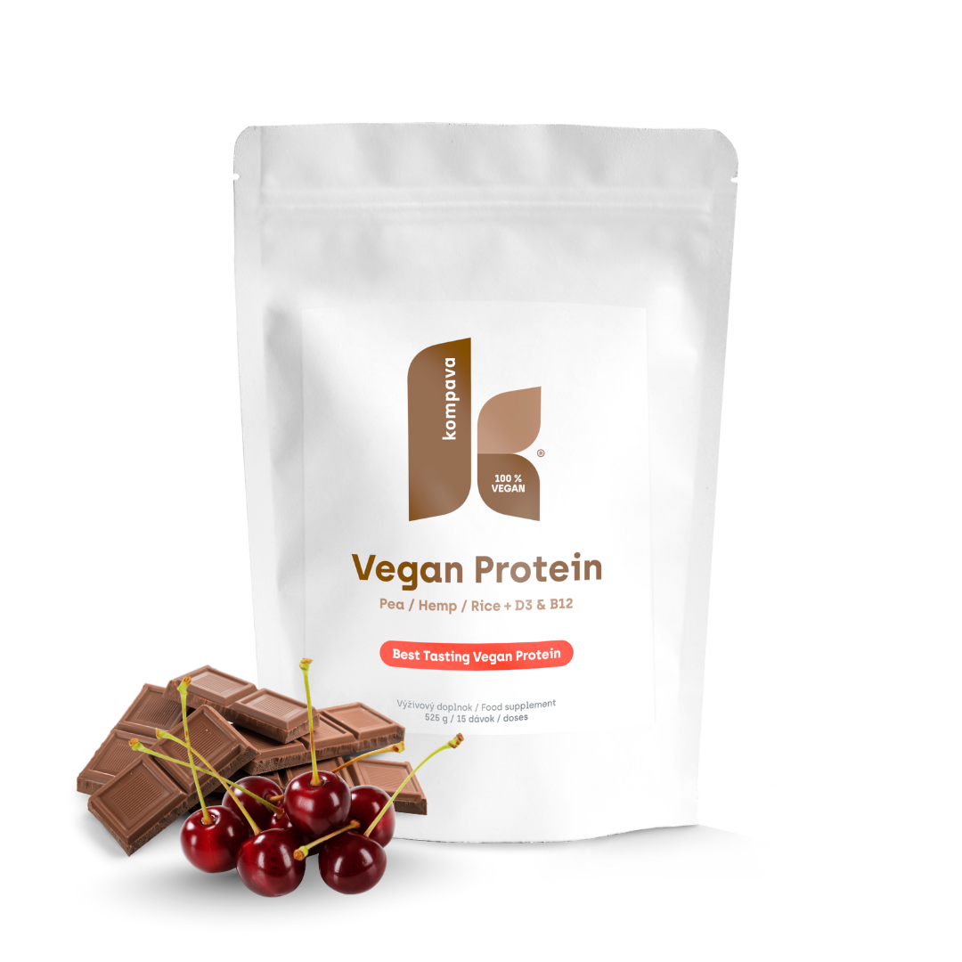 Kompava VEGAN PROTEIN 525 g/15 dávek, čokoláda-višeň