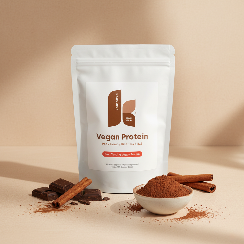 Kompava VEGAN PROTEIN 525 g/15 dávek, čokoláda-skořice