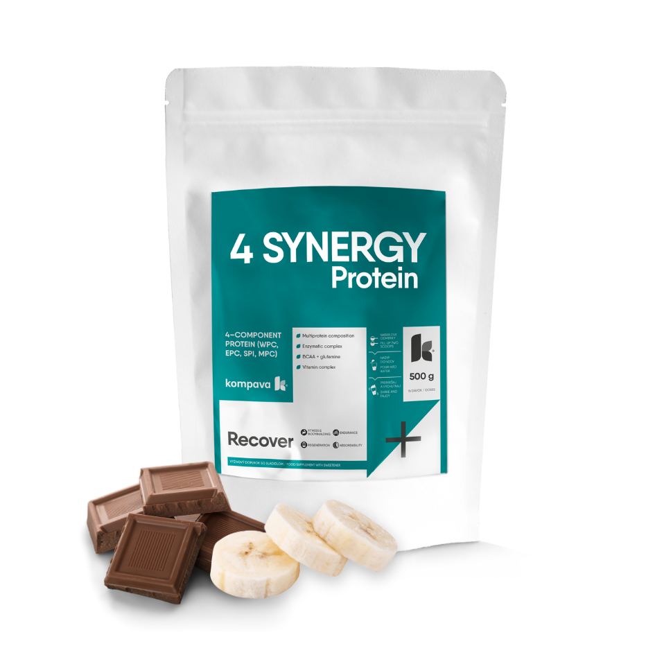 Kompava 4 SYNERGY Protein 500 g/16 dávek, čokoláda/banán