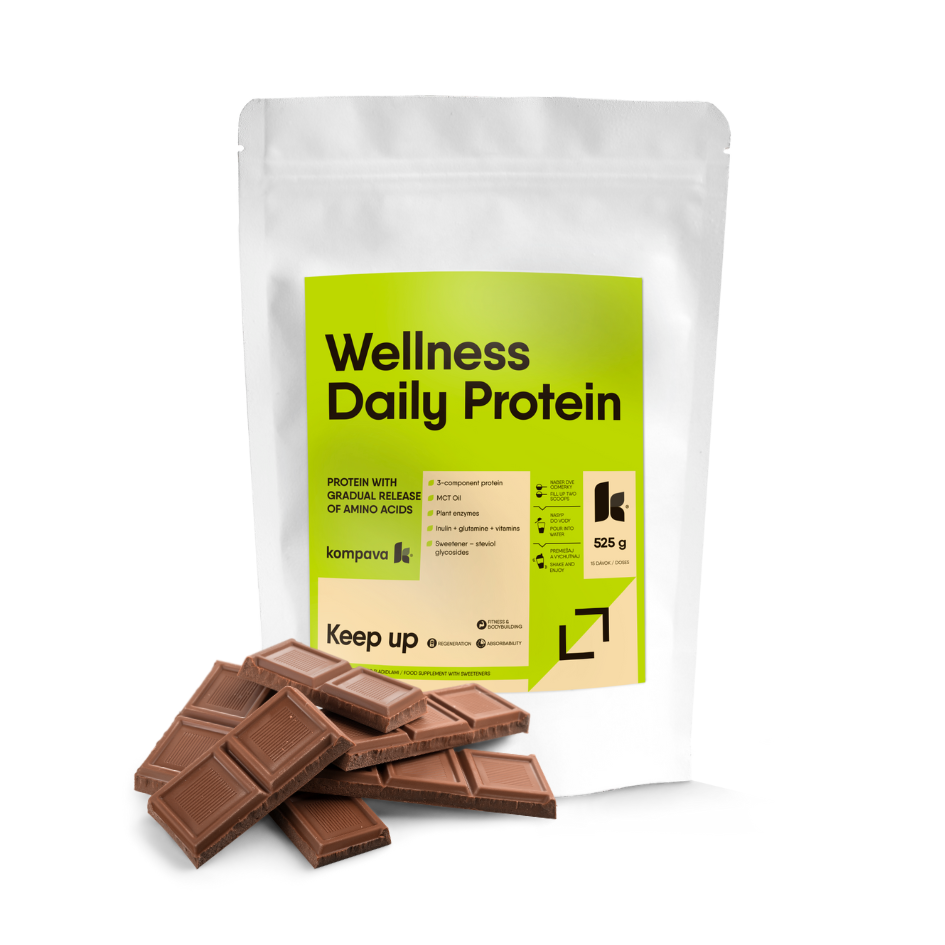 Kompava Wellness Daily Protein 525 g/15 dávek, čokoláda