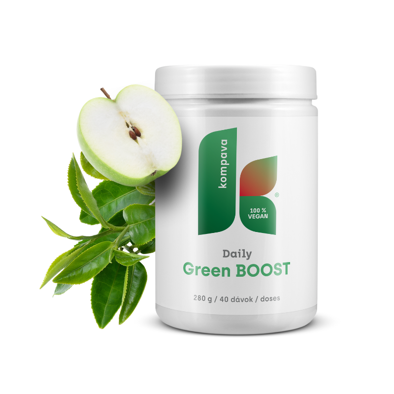 Kompava Daily Green BOOST 280 g/40 dávek, zelený čaj s jablkem