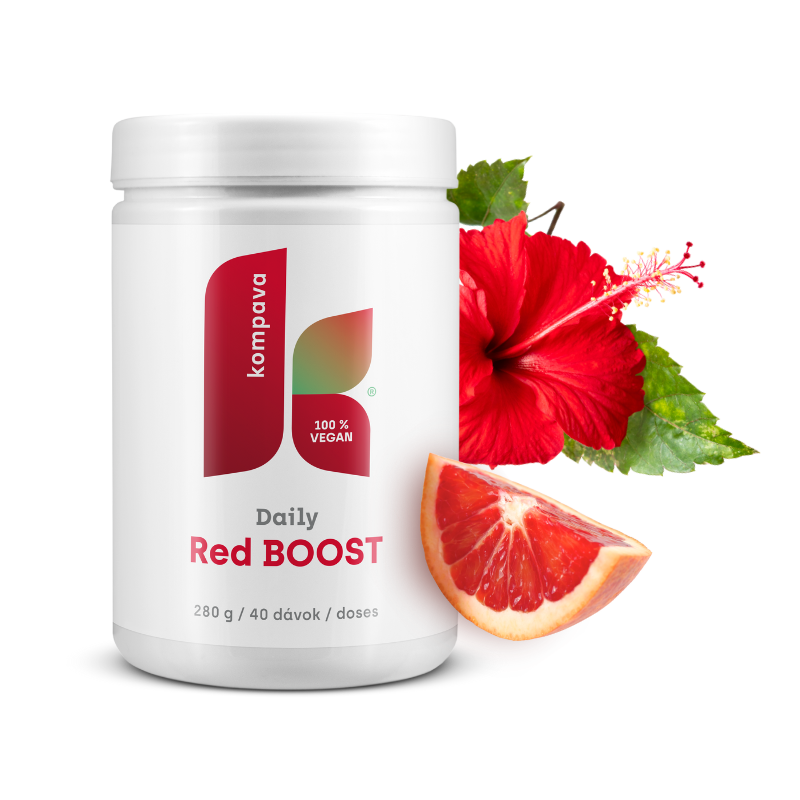 Kompava Daily Red BOOST 280 g/40 dávek, ibišek s červený pomerančem